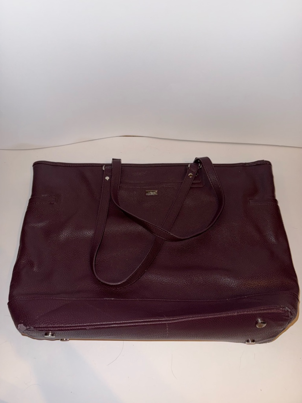 thirty-one Pebbled Leather Tote in Plum